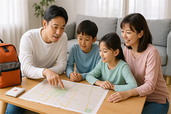 集合場所の確認